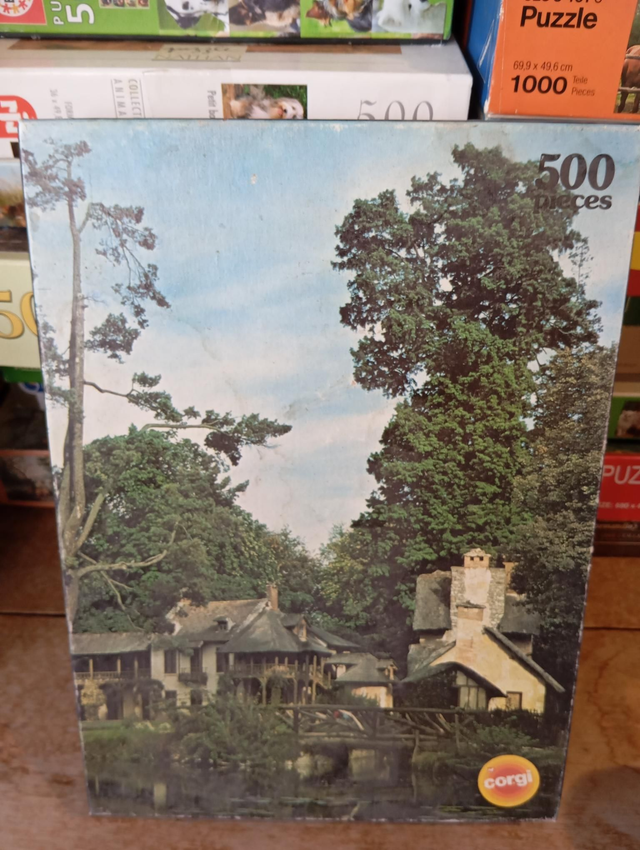 Puzzle Corgi verdure maison