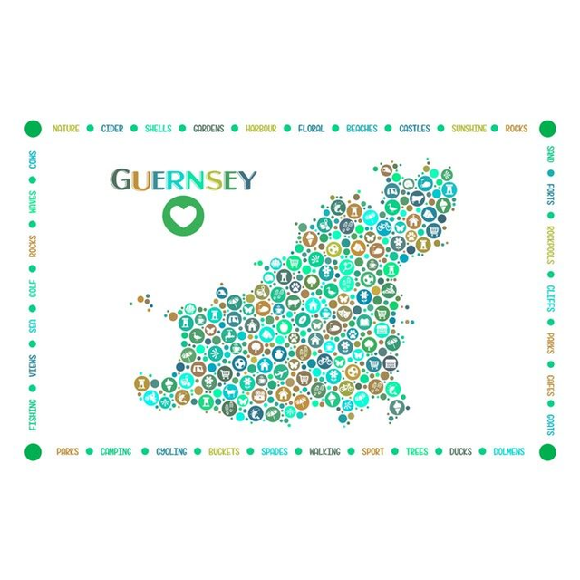 002 TEA TOWEL - GUERNSEY ICONS TEA TOWEL