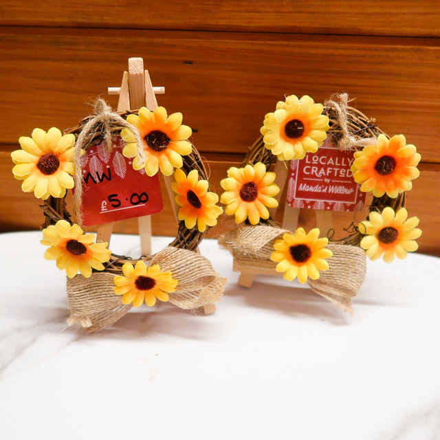 Small Sunflower Willow Wreath