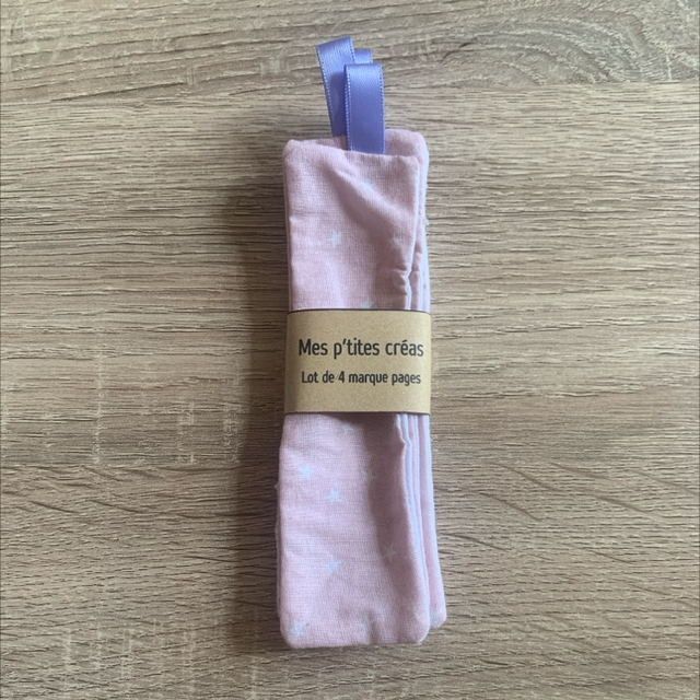 Lot de 4 marque pages en tissu