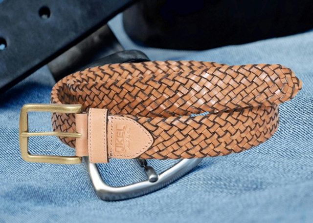 Ceinture en cuir tressé