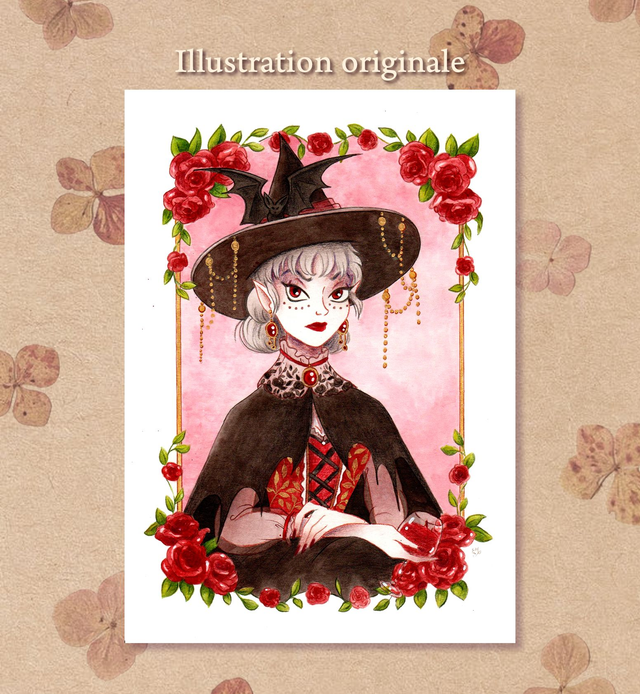 Illustration Originale - Sorcière Vampire