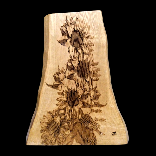 &quot;Sunflowers&quot; - Wood Art Engraving