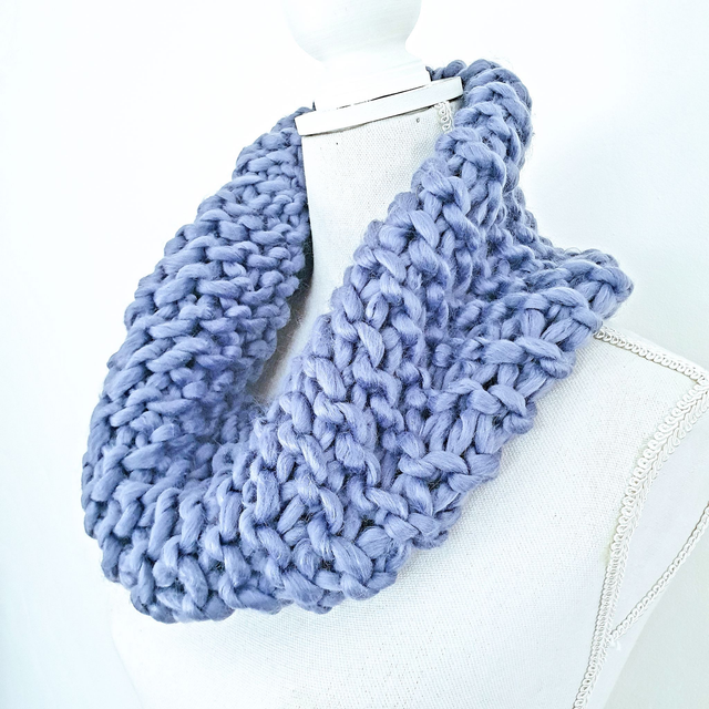 Colsjaal grofgebreid - blauw