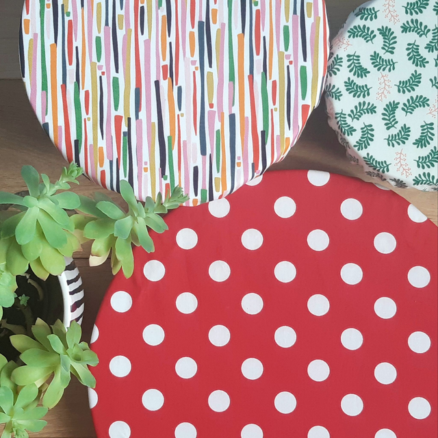 Lot de 3 charlottes à plats - Pois rouges