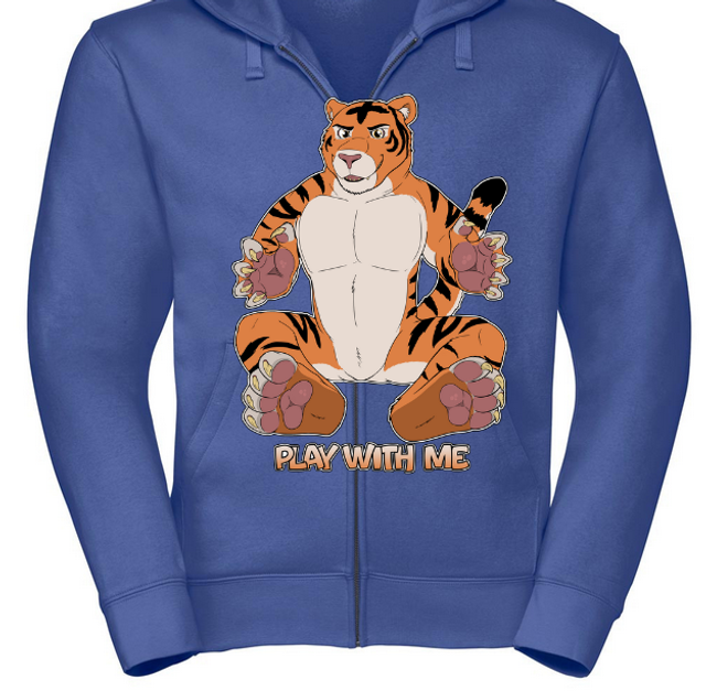 Tiger: "Play with me" - Hoodie with Zipper