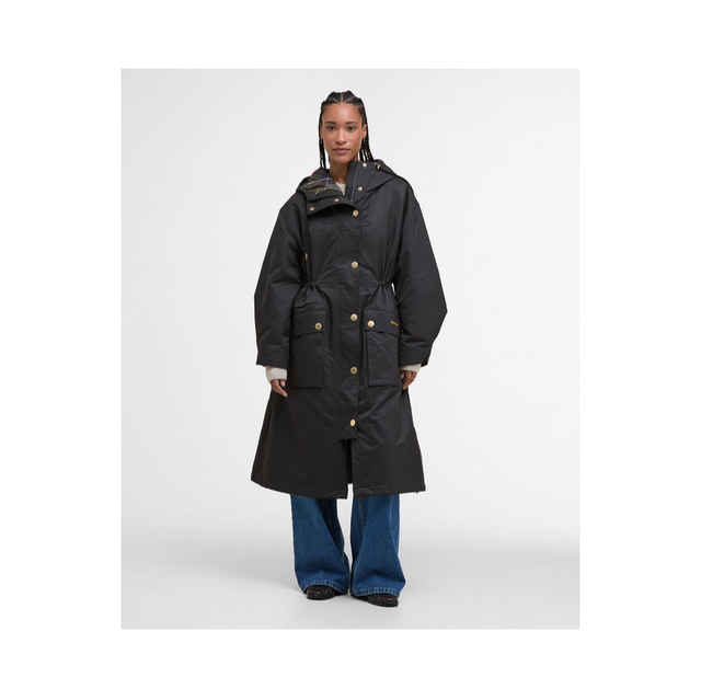 Barbour Dena Showerproof Jacket Black Classic Tartan