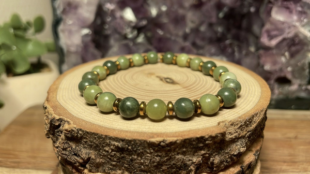 Bracelet JADE DU CANADA 6mm (Avec hématites)
