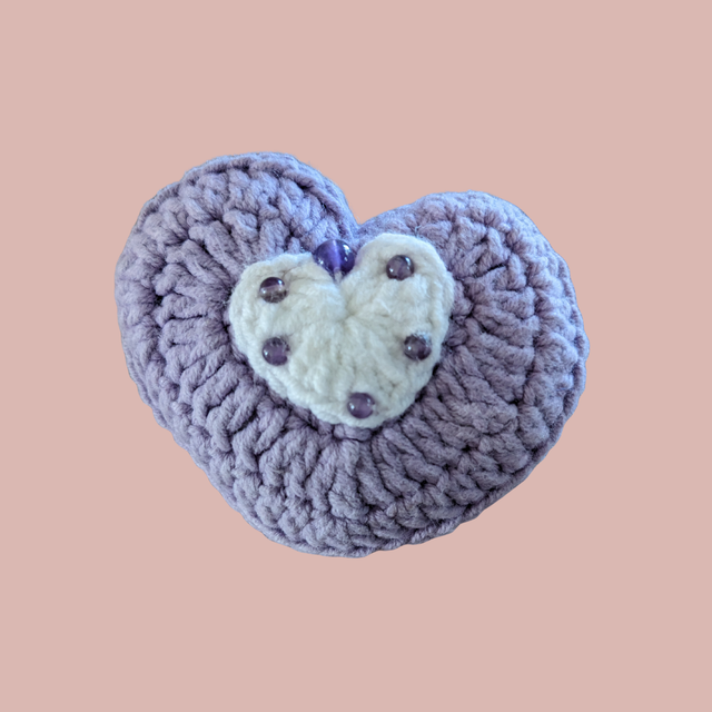 Stop-pensée "Cœur, améthyste + carte Saint Valentin