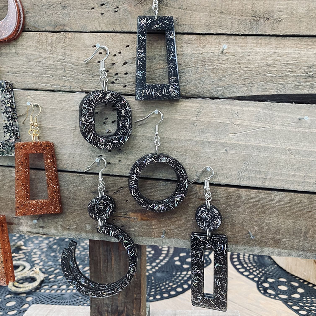 Boucles d'oreilles Glitter Amber Silver