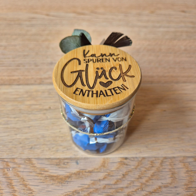 Vorratsglas, Kann Spuren von Glück  enthalten (mini)