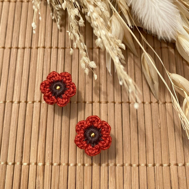 Puces d’oreilles Fleurettes ~ Inspiration Coquelicot