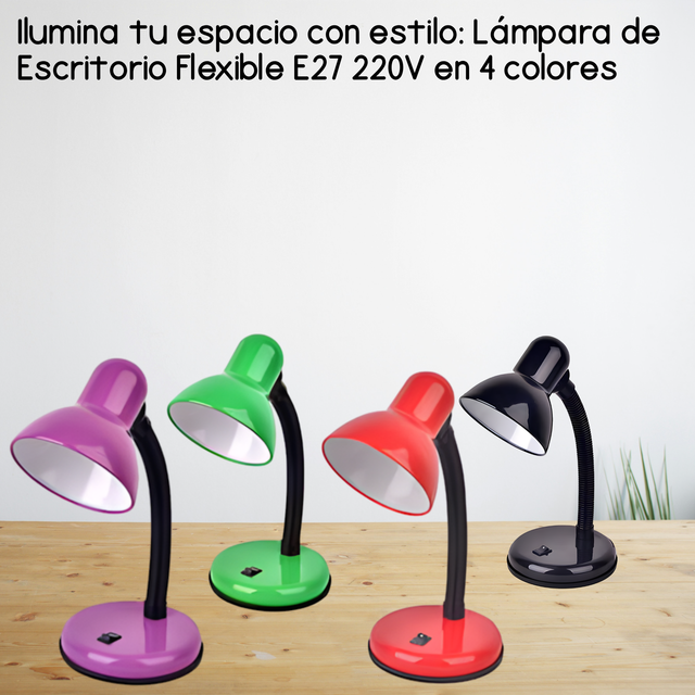 Lámpara con base estable y cuello ajustable, lista para brillar, destaca tu espacio.
