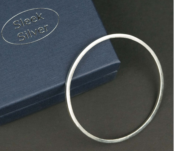 Silver Plain Bangle - Square Profile