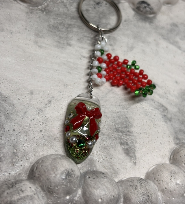 Porte-clé couronne de Noël 