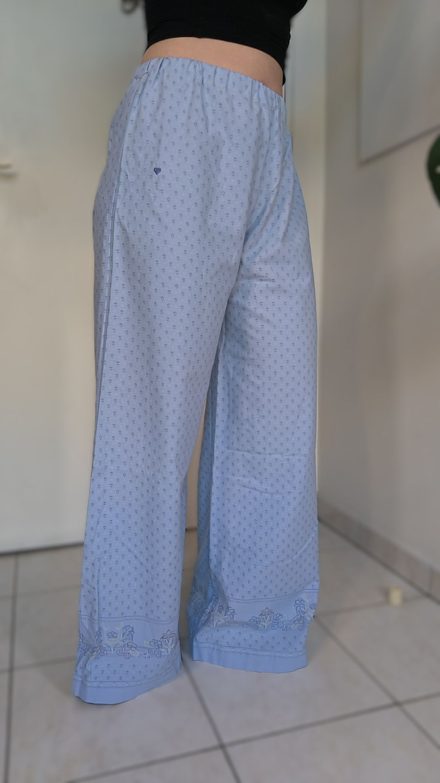 Pantalon bleu à motif - Taille 2