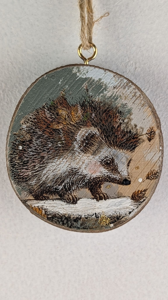 Hedgehog, autumnal - Log slice