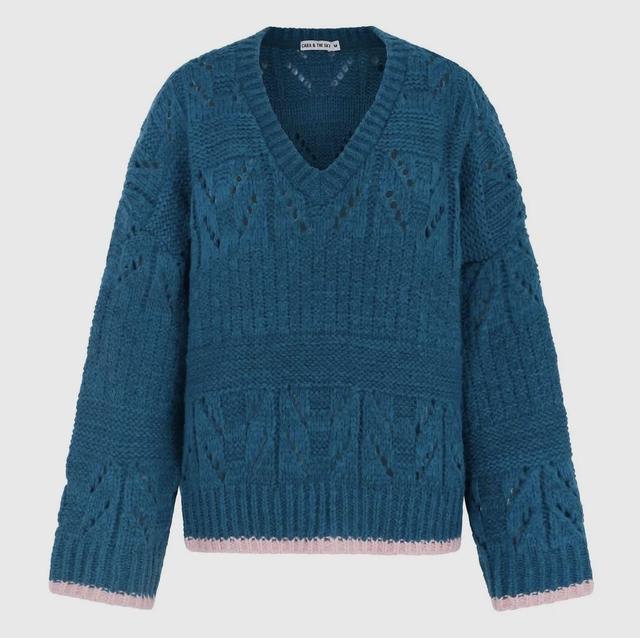 Zoe pointelle v-neck