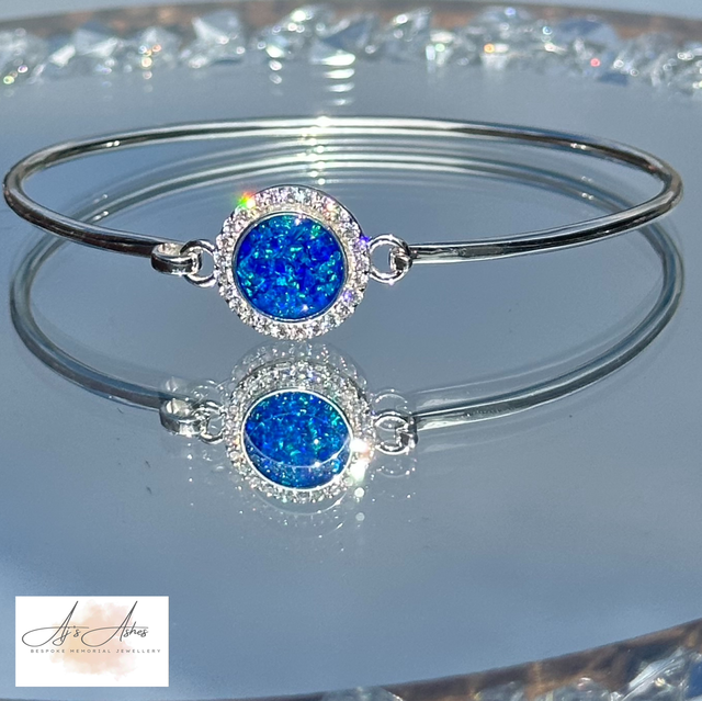 Cz halo bangle