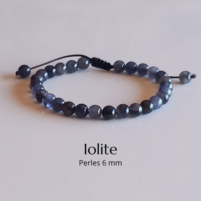 Bracelet ajustable en Iolite (Cordiérite)