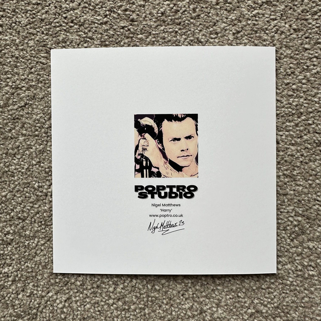 Harry Styles - Single Square Pop Art Greetings Card, White Envelope, Blank Inside, Recyclable Wrap, Professionally Printed.