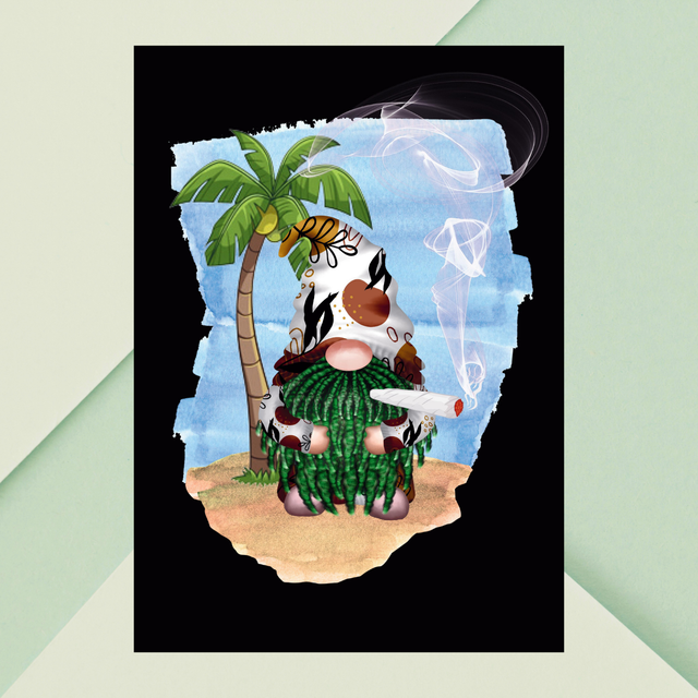 Impression de Gnome Fumeur - Décoration Murale Fantaisiste / Smoking Gnome Print - Whimsical Wall Decor