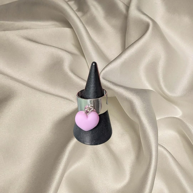 Bague coeur violet 