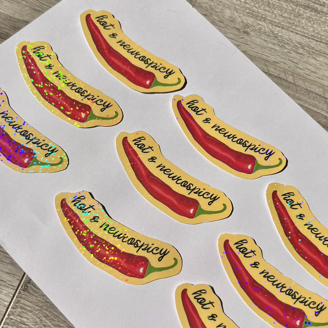 Hot & Neurospicy Holographic Sticker
