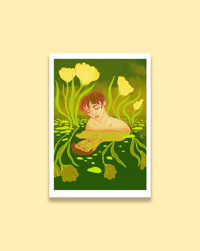 La baigneuse d'étang impression d'art