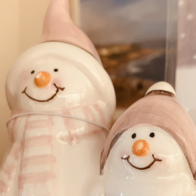 Christmas Decorations - Pastel Snowmen Pair