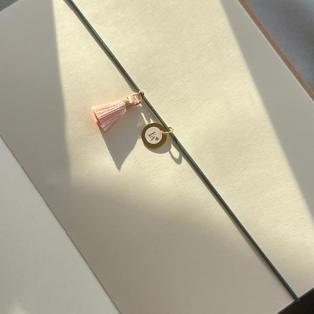 Marque-page Elastique Vert et rose