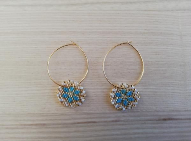 Créoles Flocon bleu