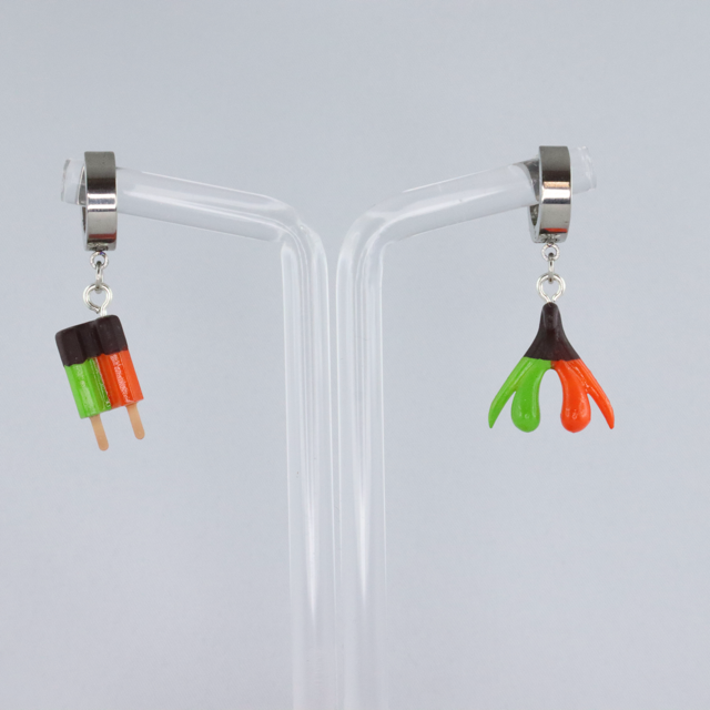 Summer Edition - Creolen mit Eislutscher und anatomisch korrektem Klitoris-Anhänger | handgefertigt in Wien