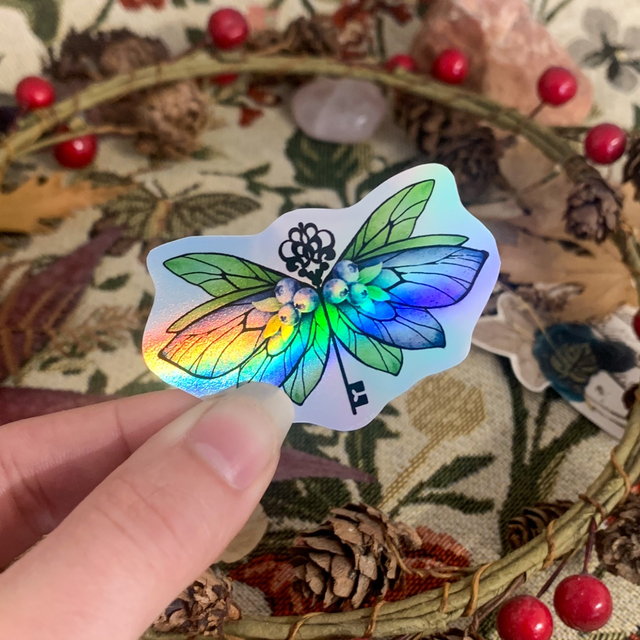 Sticker holographique - Fée myrtille