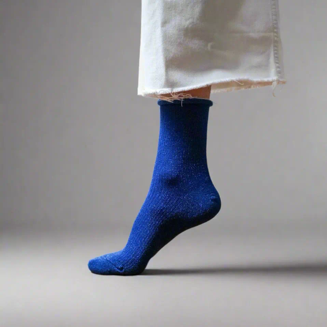 KLUE Glitter Lurex socks in eco-friendly Lyocell | Electric blue