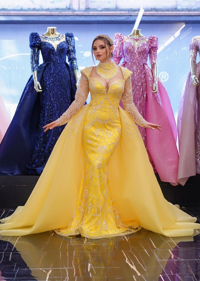 Robe de Mariée Sirène Col Coeur Strass / Réf : RMS11