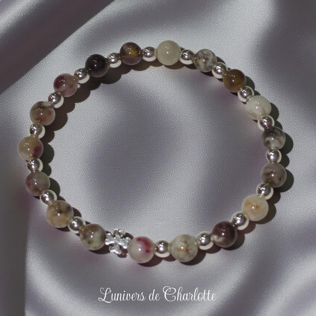 Bracelet "Tourmaline rose" - Perle 6 mm - REF46