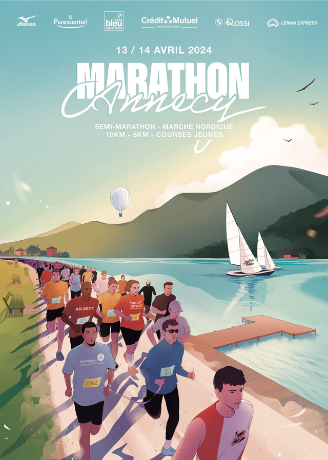 Affiche Marathon d'Annecy 2024