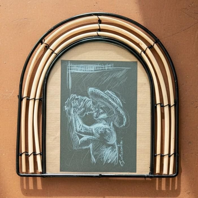 Crayon blanc - Le souffleur de conque de lambi