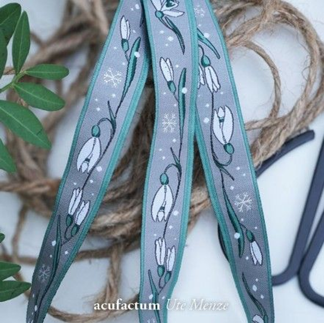1 m Webband "Schneeglöckchen"