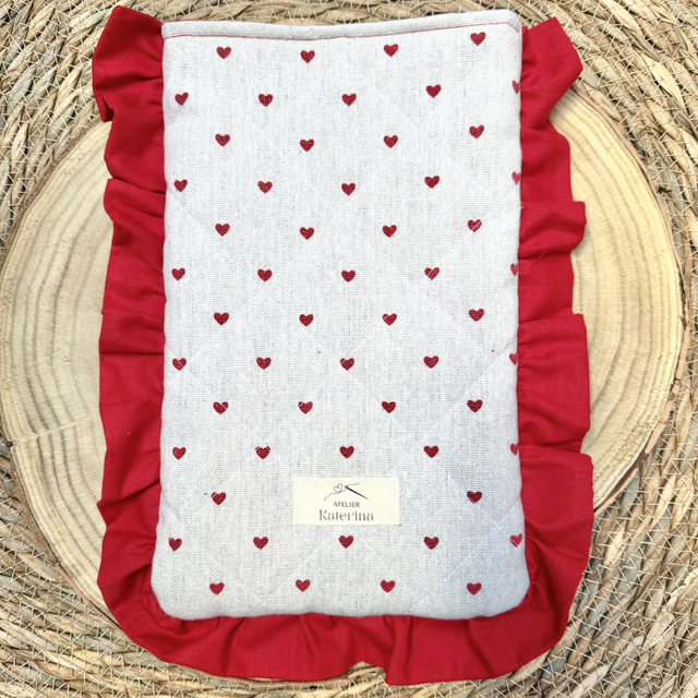 Pochette à livre / liseuse à volants