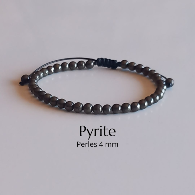 Bracelet ajustable en Pyrite