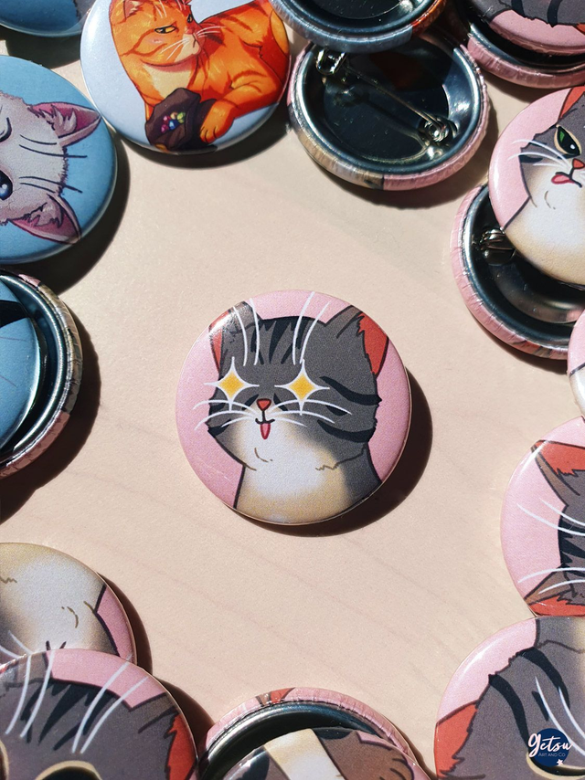 Badge chat émotion star