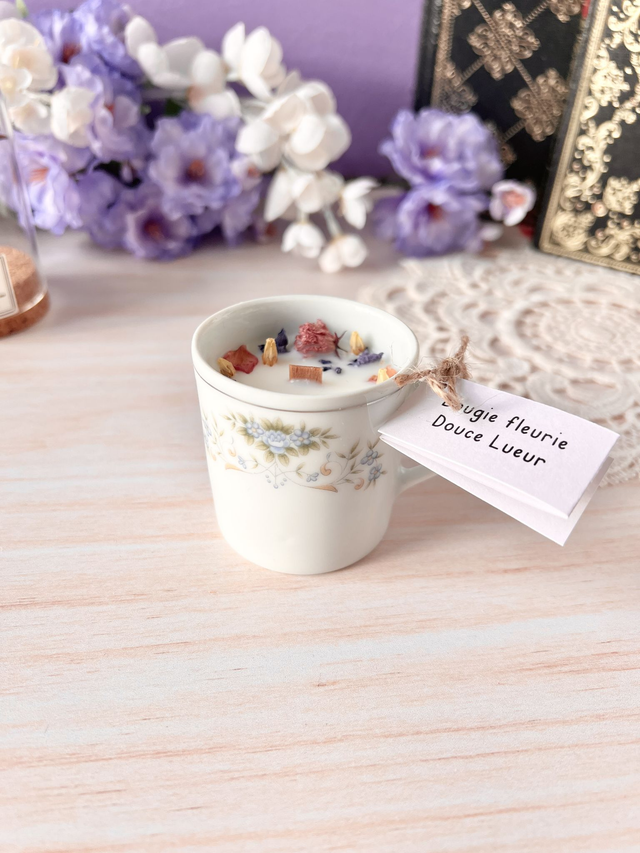 💜 Bougie Douce Lueur - tasse à café "régence bleue"