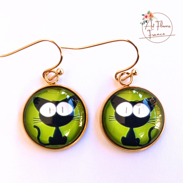 Bijoux illustrés - Chaton drôle