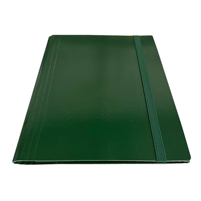 Cartella 3 lembi con elastico piatto - A4 -dorso variabile - verde - Starline