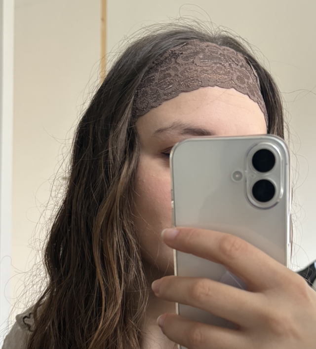 Bandeau en dentelle chocolat 