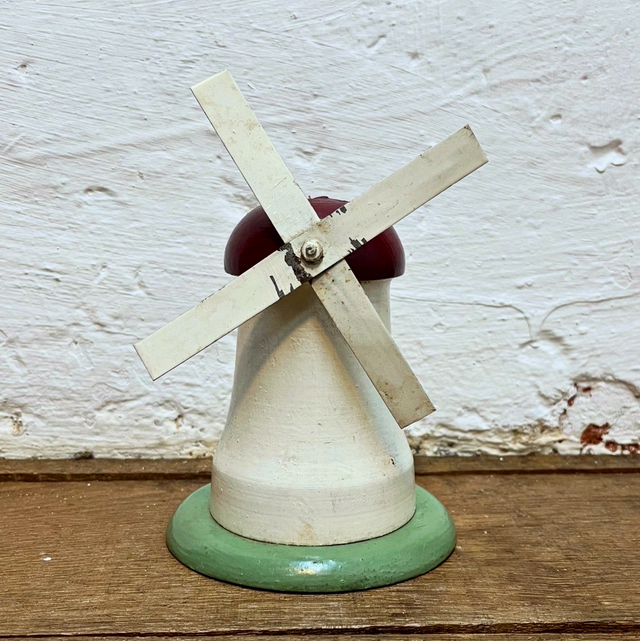 Scratch-Made Wooden Windmill Money Box Distinctive Folk Art Collectible