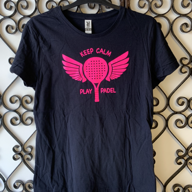 Tee-shirt femme coton « keep calm play padel »