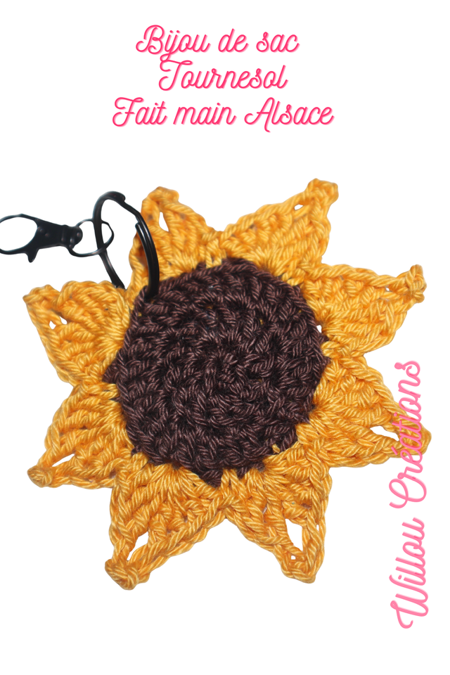 đ» Bijou de sac Tournesol â crochet artisanal en coton mercerisĂ©